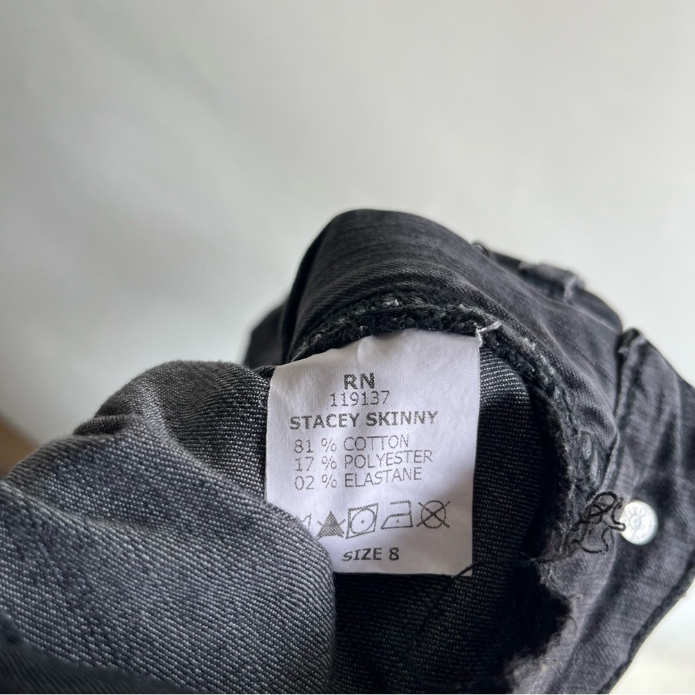 Beija Flor Jeans Brasil Sz 8 Women’s Gray Black Stacey Skinny Brazil CottonBlend - Picture 5 of 5
